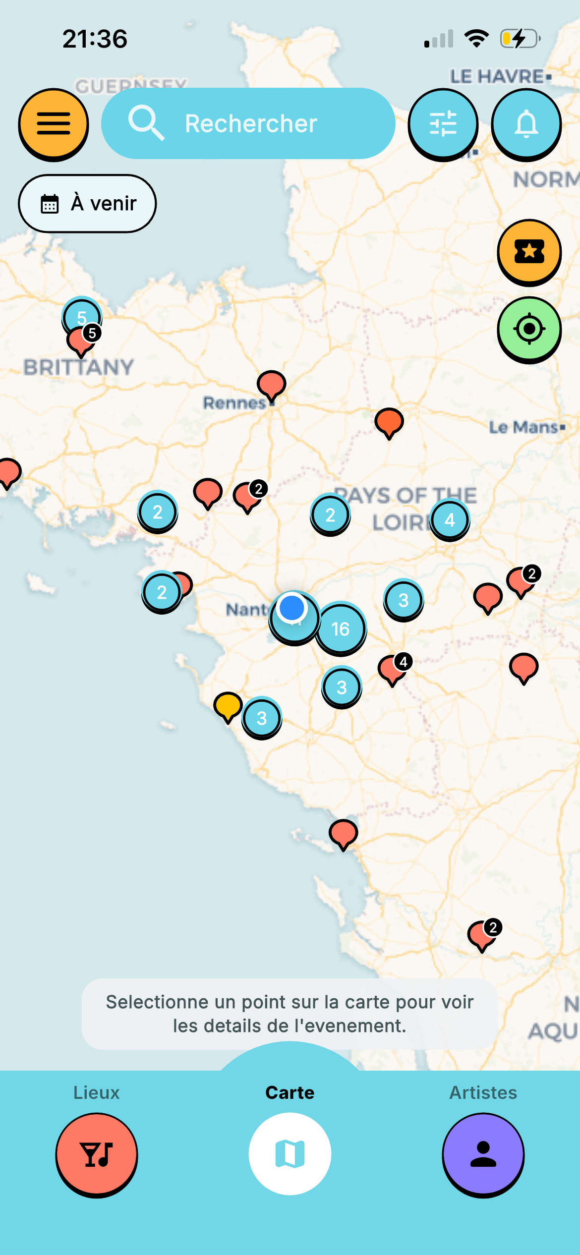 Carte des concerts Baziik